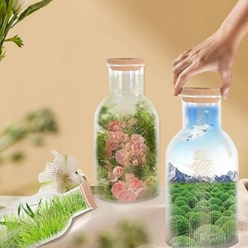 ガラス 瓶 コルク led ライト スケープ 花瓶 プランター 水耕栽培 Amazon｜ガラス 瓶 コルク led ライト スケープ 花瓶 生態ボトル